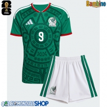 Maglie da calcio Messico Raul Jimenez #9 Prima Maglia Bambino Mondiali 2026  Manica Corta (+ Pantaloni corti)